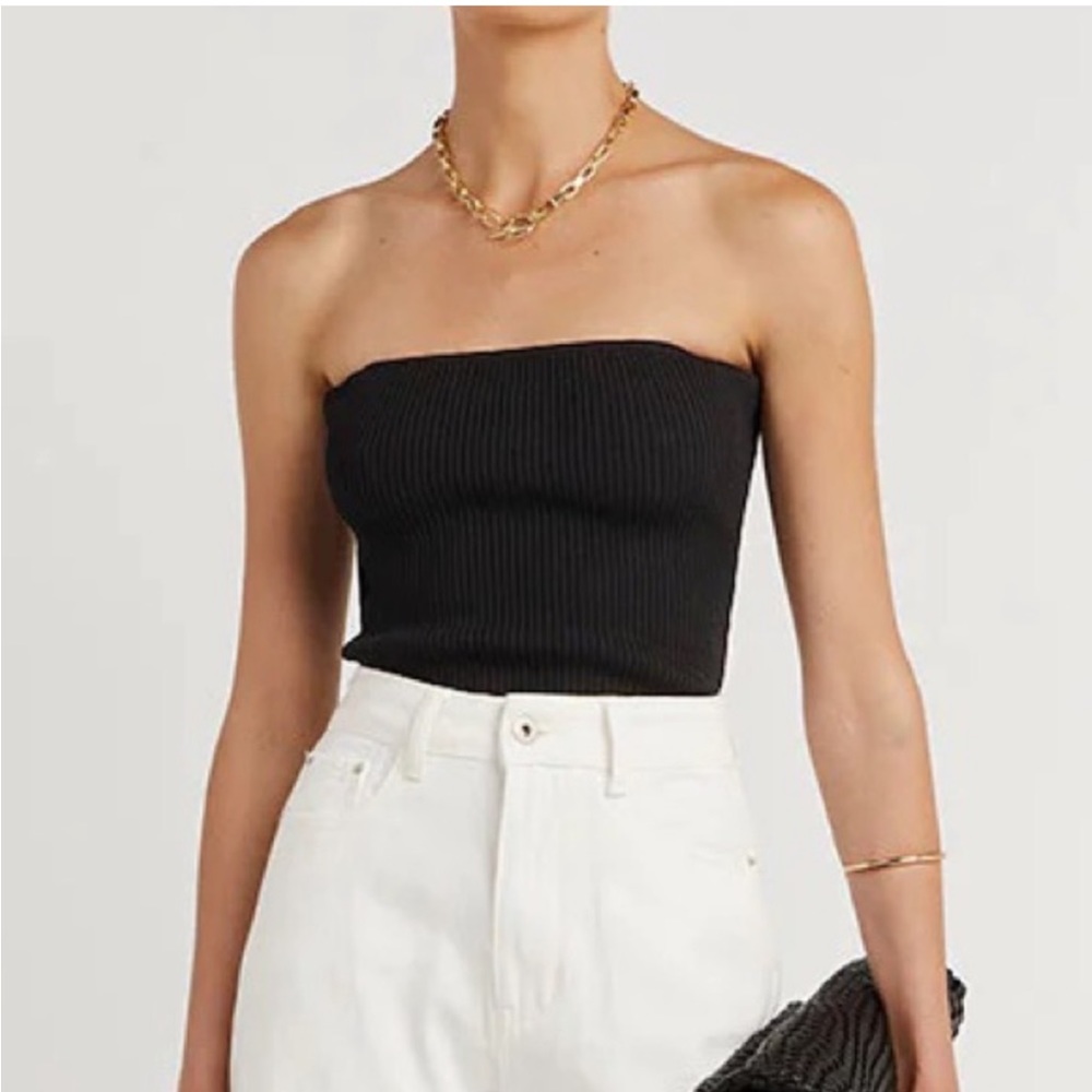 Dissh Indie Black Strapless Knit Top